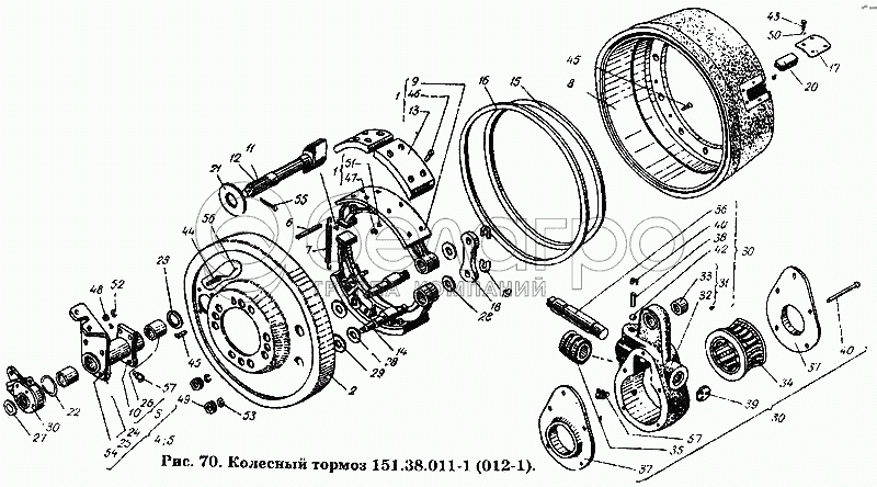 Гальмо колісне 151.38.011-1 (012-1)
