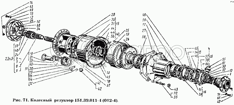 Колісний редуктор 151.39.011-4 (012-4)