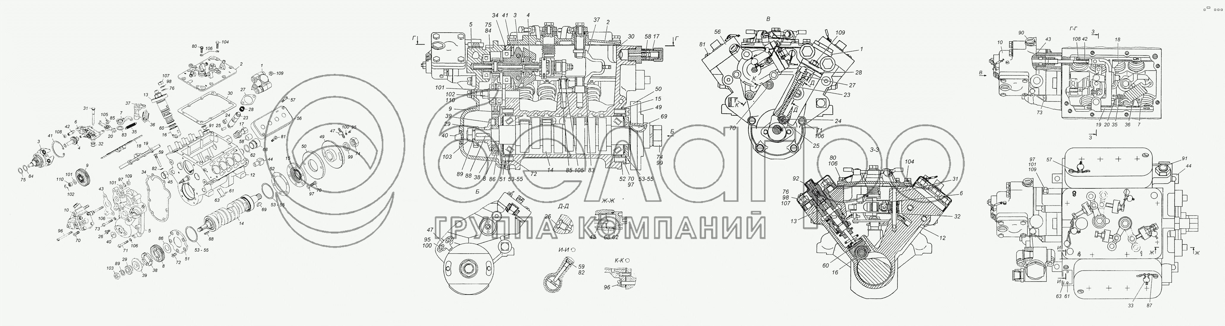 337.1111005-20 Паливний насос високого тиску (ПНВТ) у зборі
