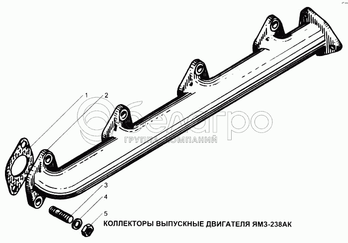 Коллекторы выпускные двигателя ЯМЗ-238АК
