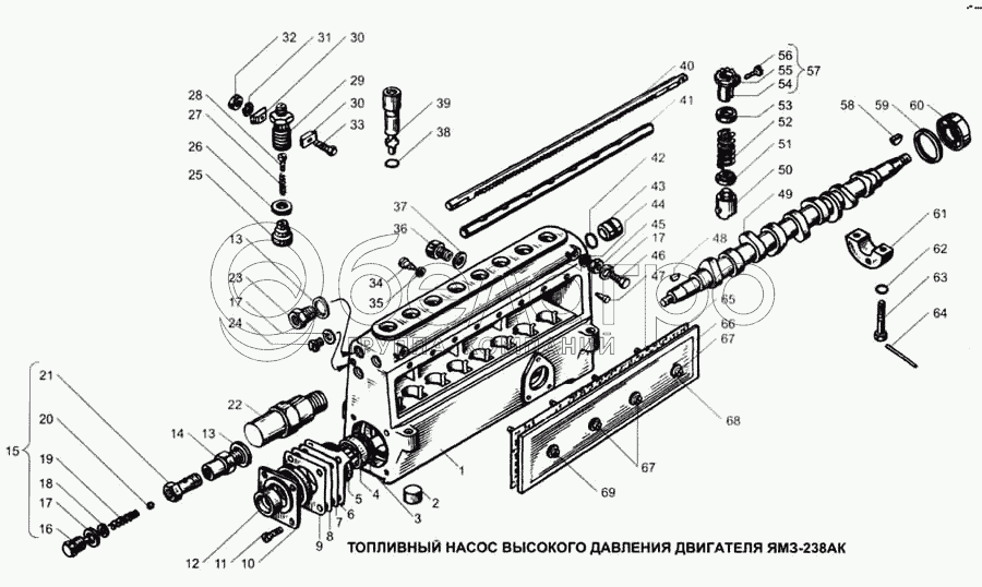 Паливний насос високого тиску двигуна ЯМЗ-238АК