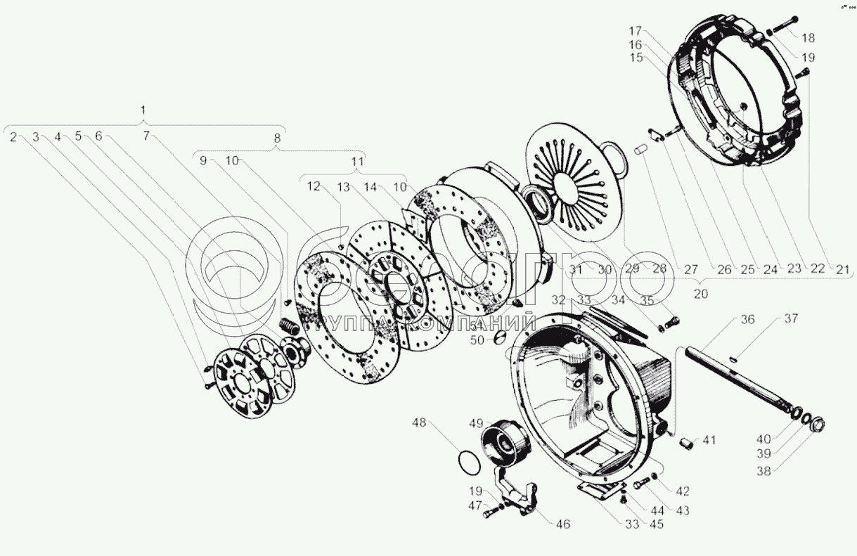 Сцепления ЯМЗ-181-15