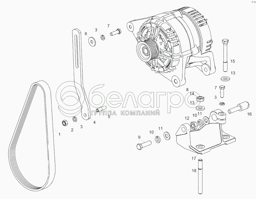 236HE2-3701001-03 Установка генератора
