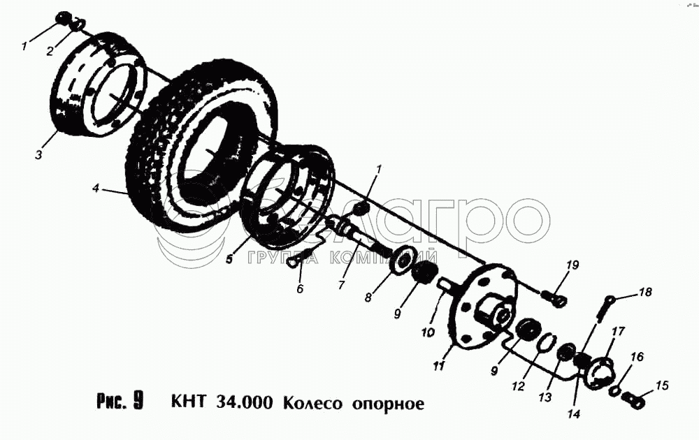 КНТ 34.000 Колесо опорное