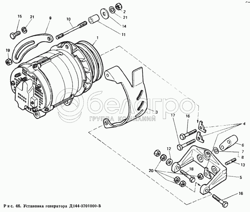 Встановлення генератора Д144-3701000-В