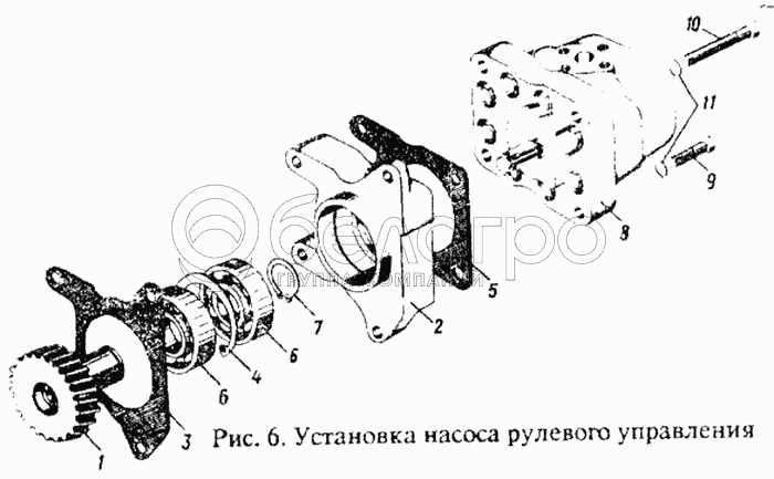 Встановлення насоса системи рульового управління