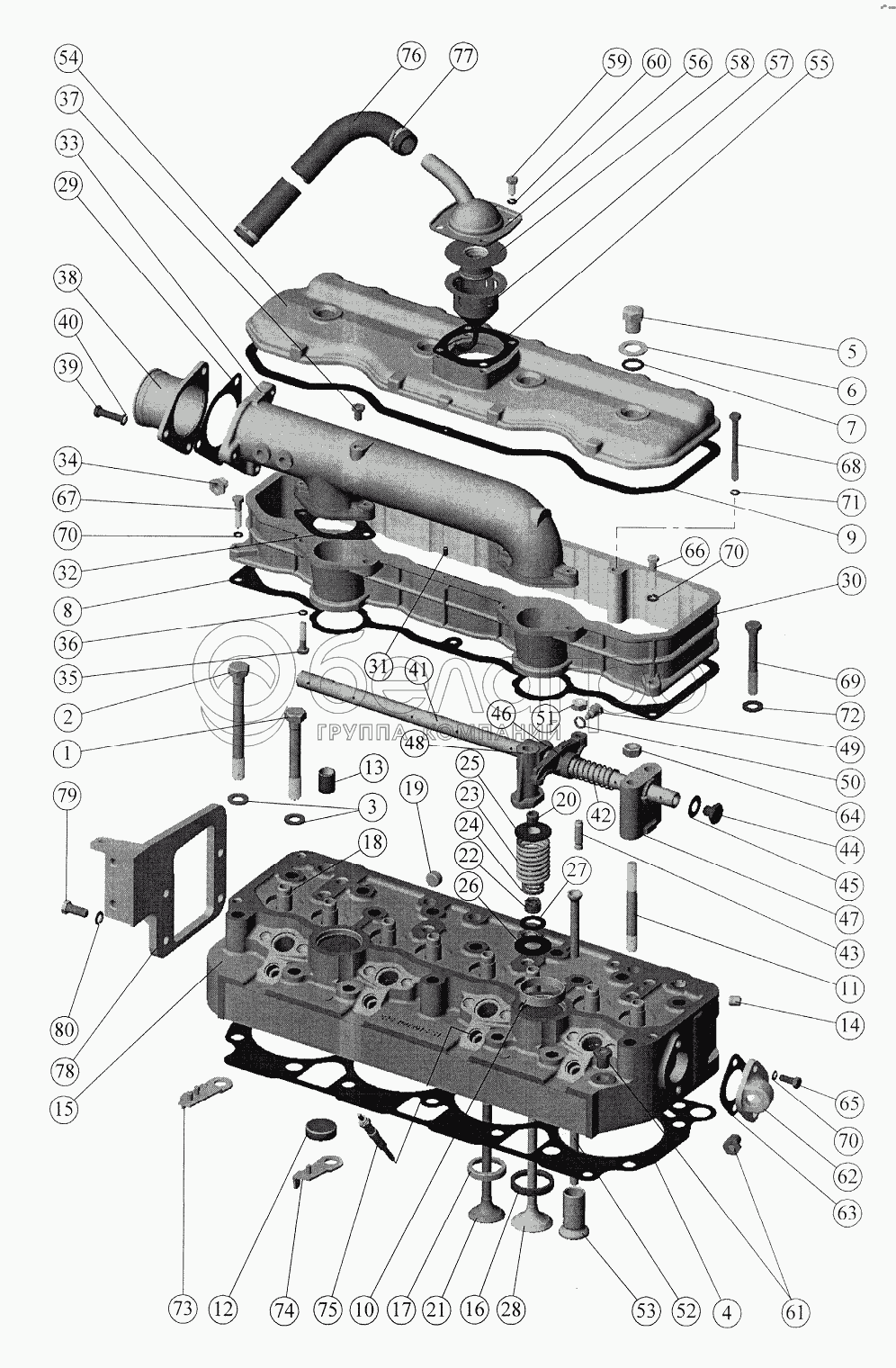 Встановлення головки циліндрів та впускного тракту (Д-245С2) (1025.3)