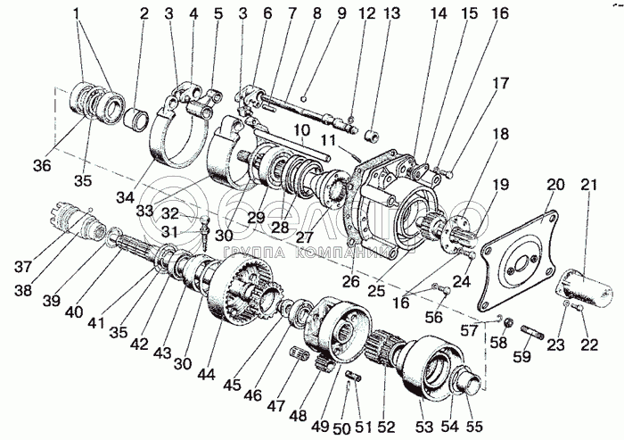 Задній вал відбору потужності