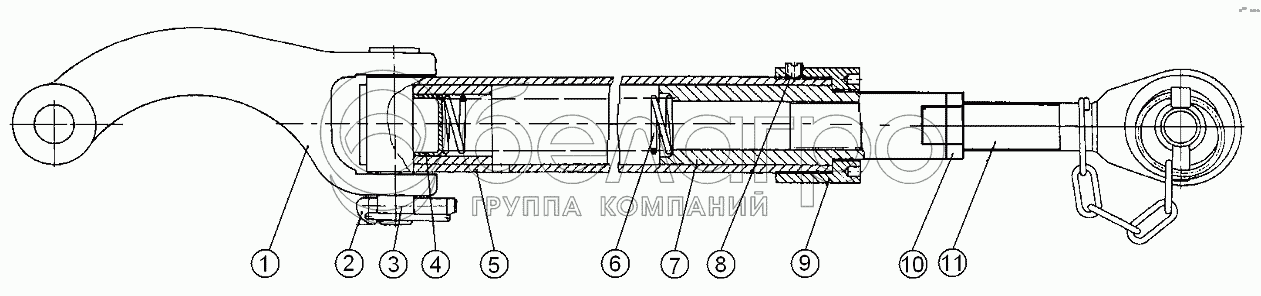 Гідросистема роздільно-агрегатна. Тяга (верхня)
