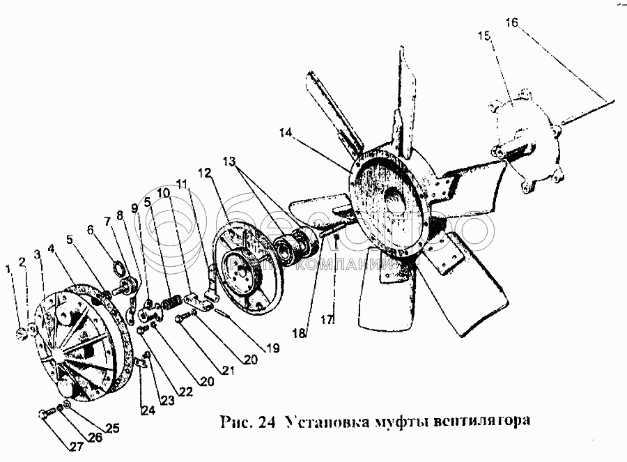 Встановлення муфти вентилятора