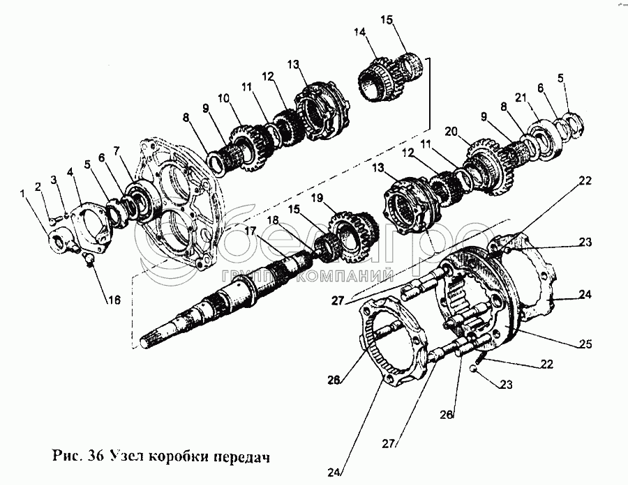 Вузол коробки передач