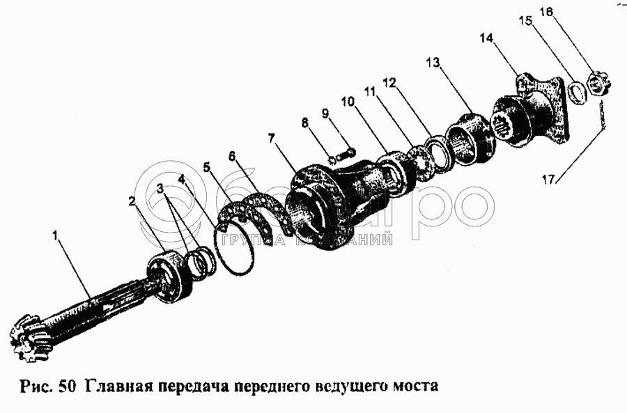 Головна передача переднього ведучого моста