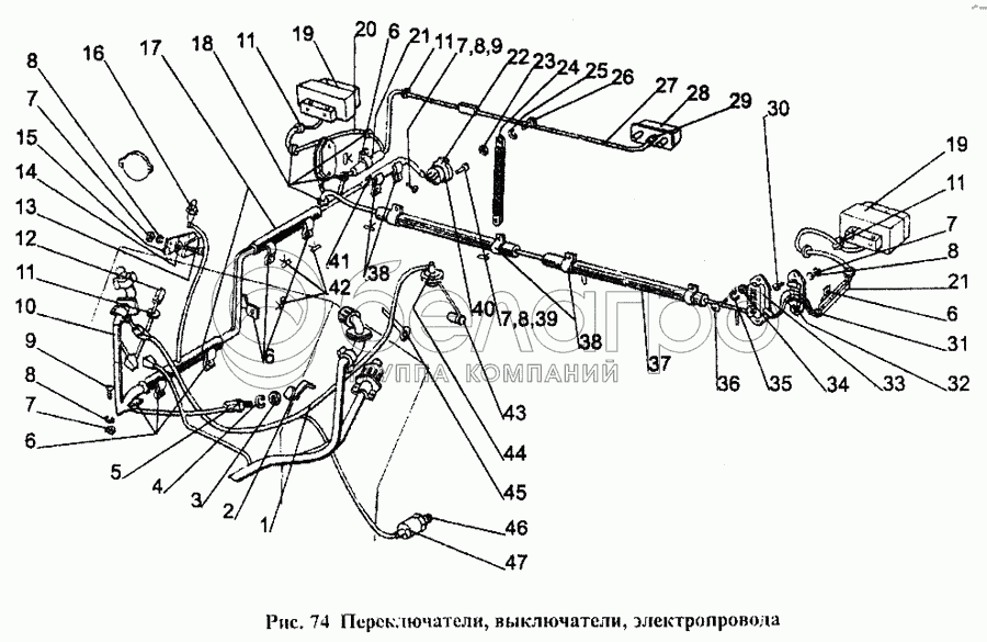 Перемикачі, вимикачі, електропроводи