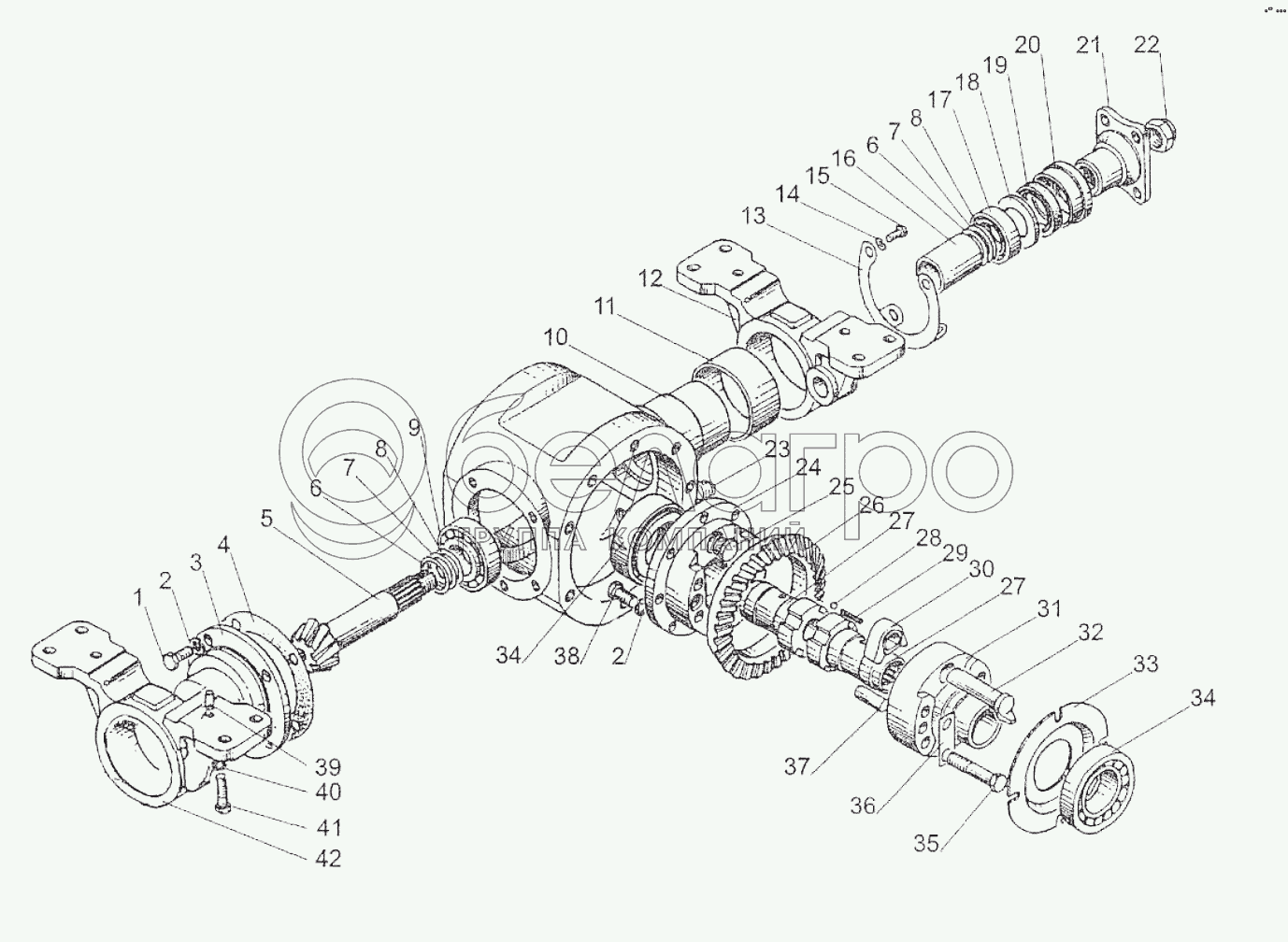 Диференціал, головна передача переднього ведучого моста