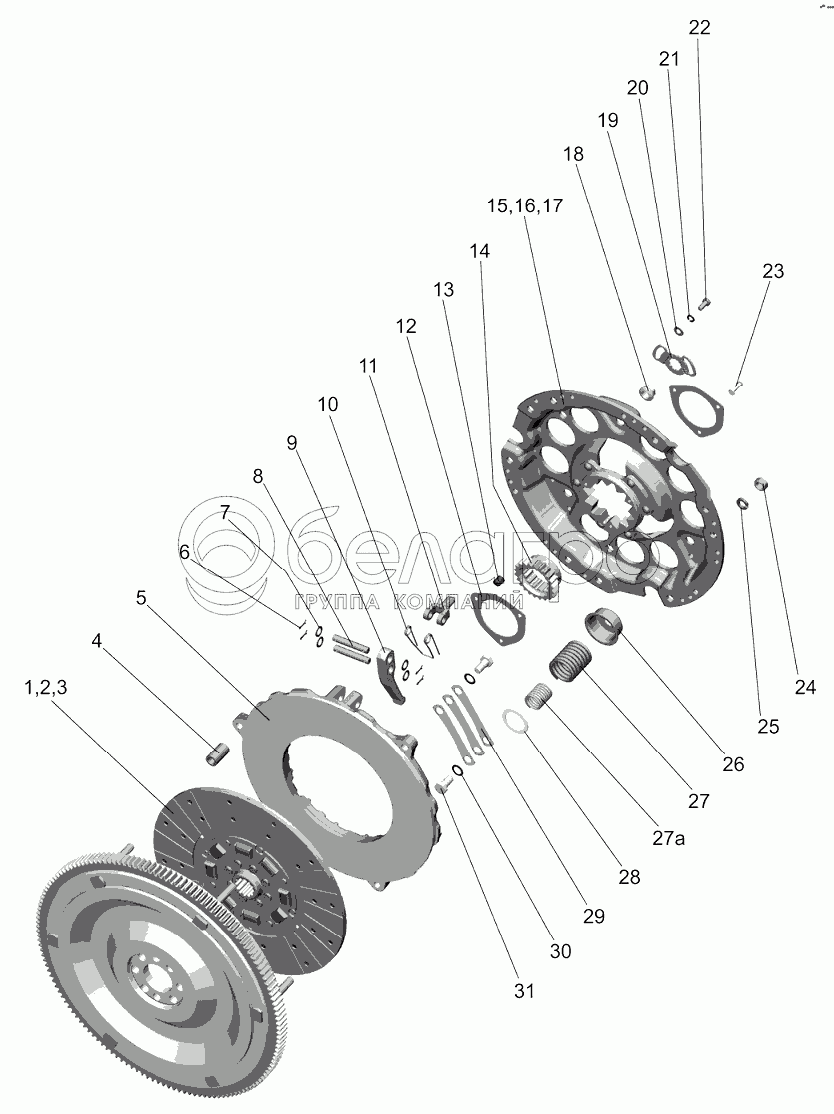 Установка зчеплення 240-1005009-03 (без позиції 27а: 240-1005009)