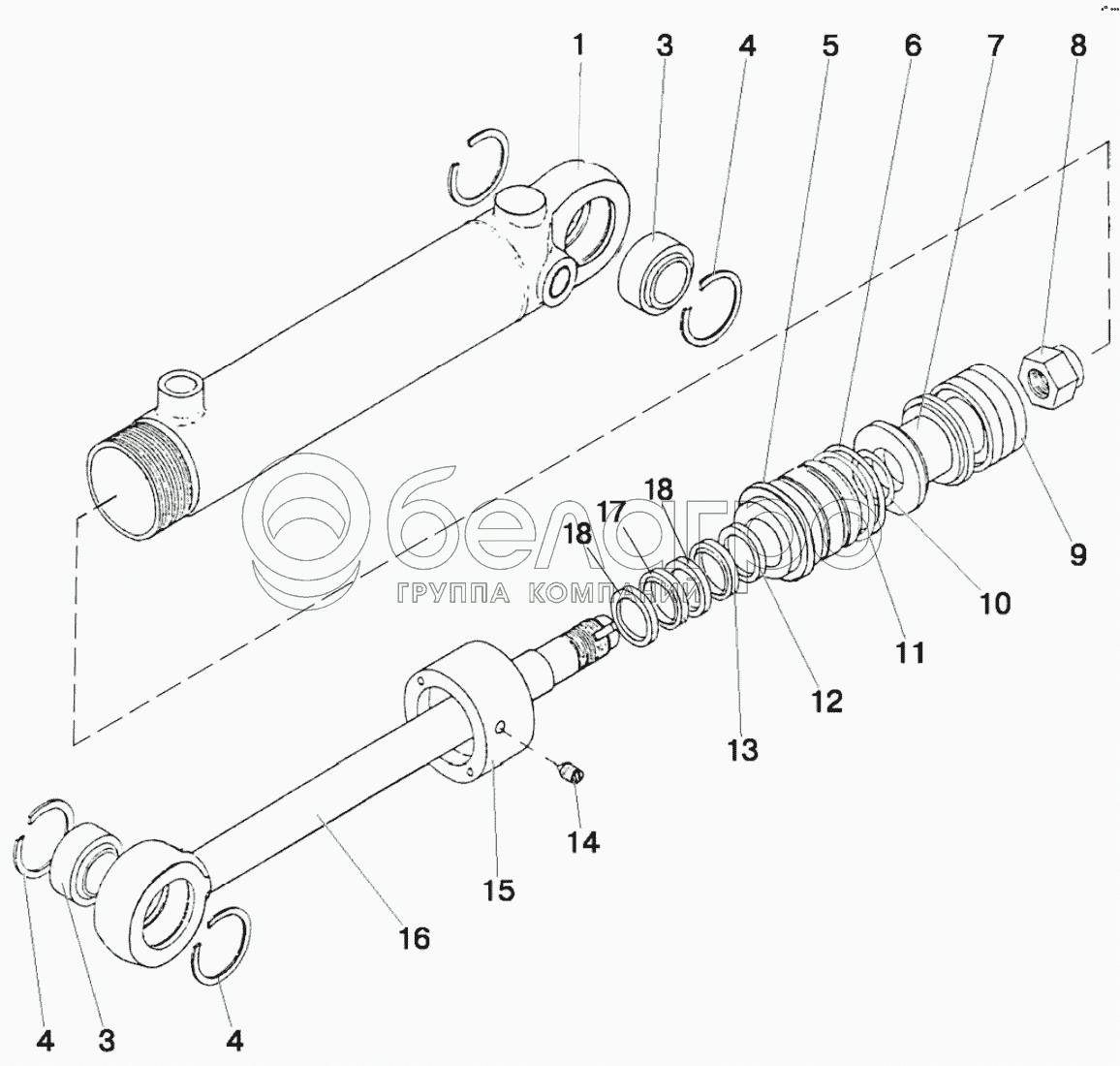 Гідроциліндр 50x25-200
