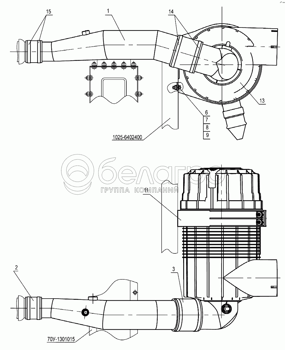 Установка воздухоочистителя (Д-245.5S2)