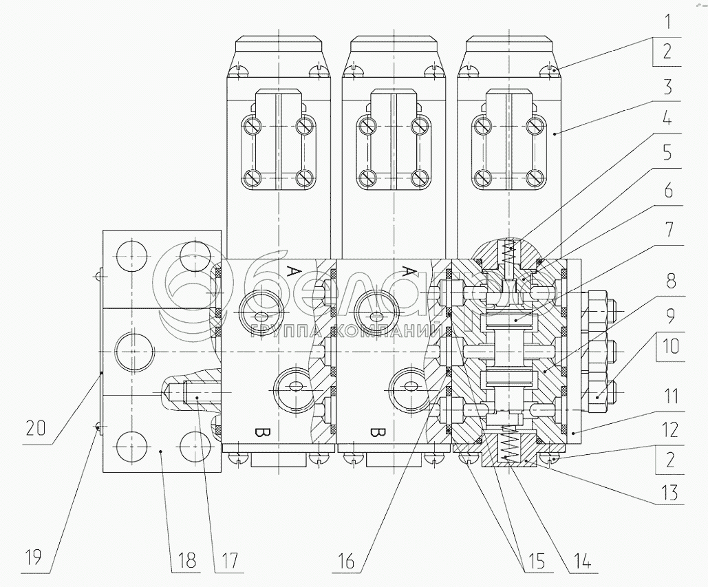 Секційний розподільник РГ-6