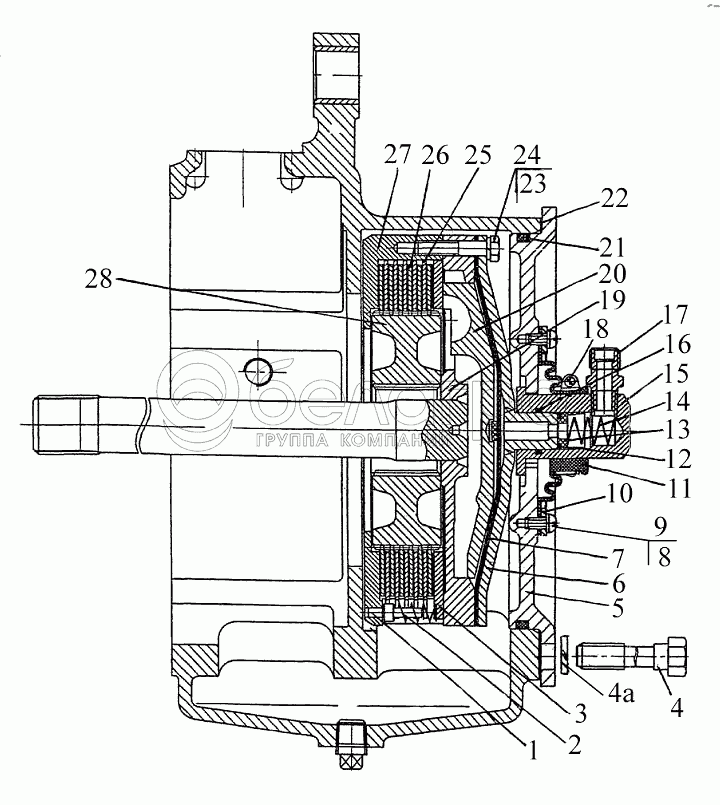 «Мокра» муфта блокування диференціала