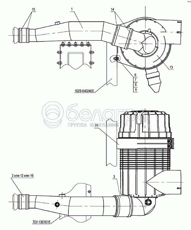 Встановлення повітряочисника «Donaldson» (Д-245.5S2/Д-245.43S2)