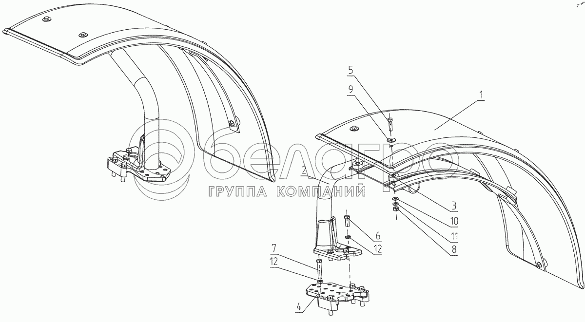 Передні крила (у комплектації з колесами 822-3101010 або 1221-3101010) 822-8403010-02/-03