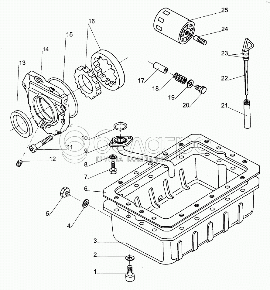 Масляний картер. Масляний насос; Engine Oil Sump. Oil Receiver