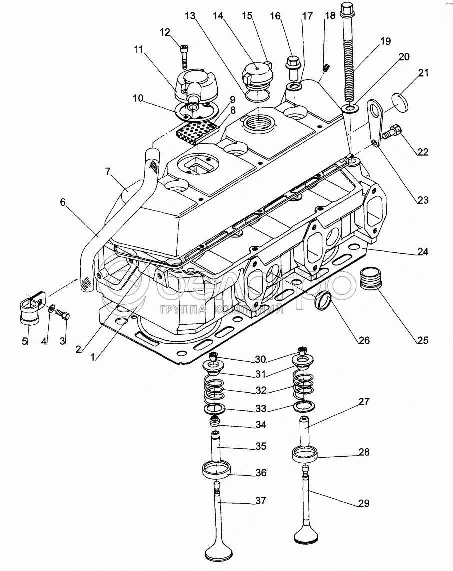 Головка цилиндров, клапаны;Cylinder Head, Valves