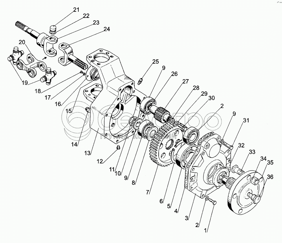 Редуктор кінцевої передачі переднього ведучого моста; Front Axle Final Drive Reducer