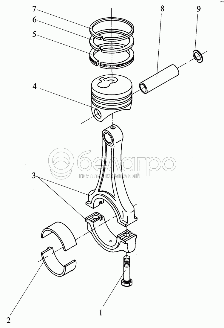 Поршні та шатуни;Pistons and Connecting Rods