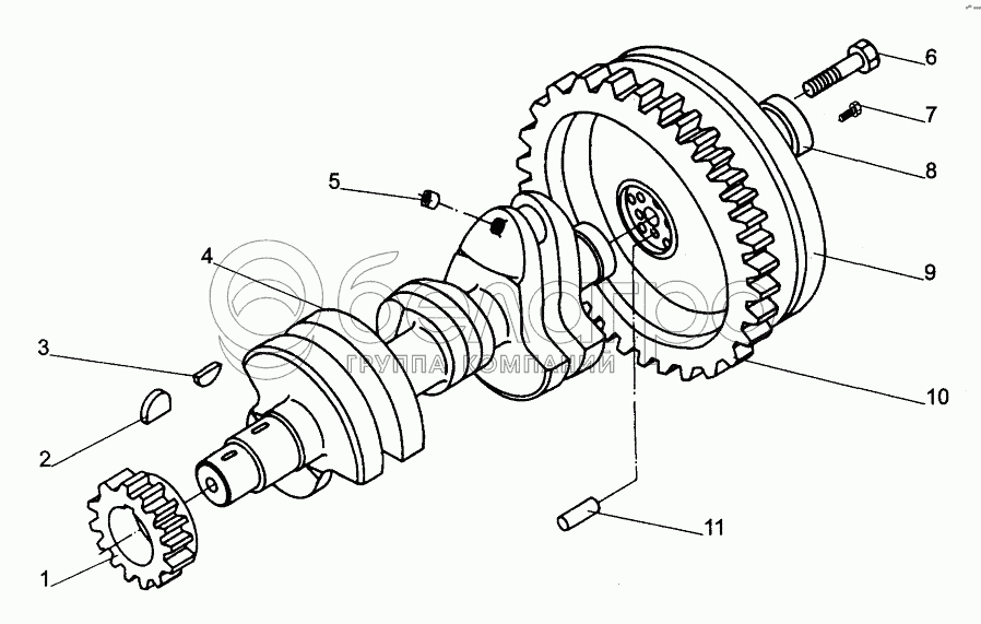 Колінчастий вал і маховик; Crankshaft and Flywheel