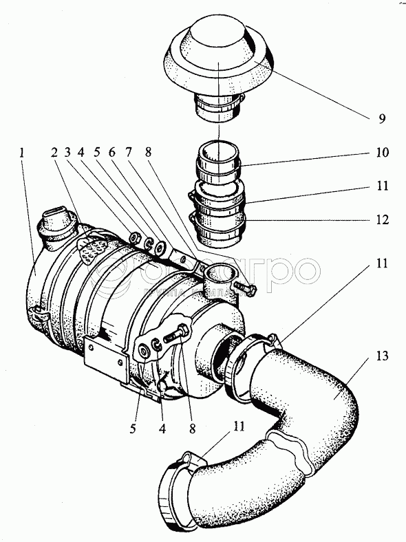 Тракт воздухопроводящий;Air Intake Piping