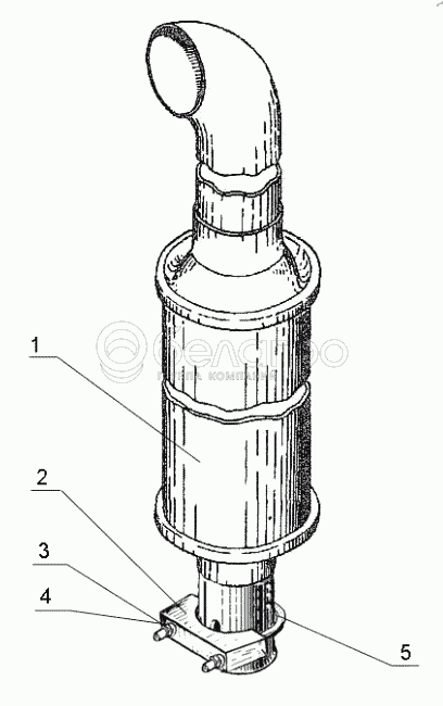 Установка глушителя 320-1205010 («Беларус-451»)