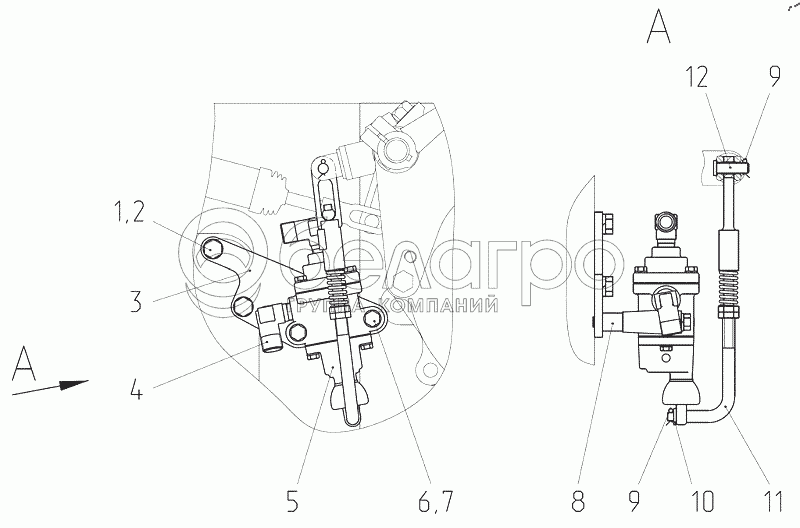 Кран тормозной 923.7-3514505