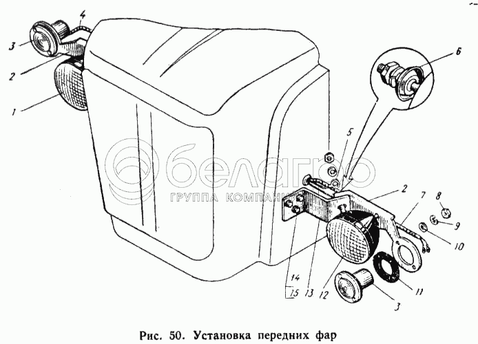 Установка передних фар
