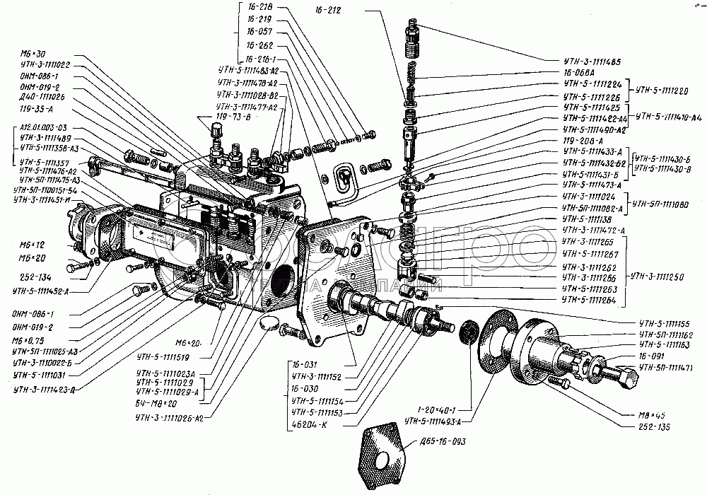 Насос топливный унифицированный УТН-5П (правый)