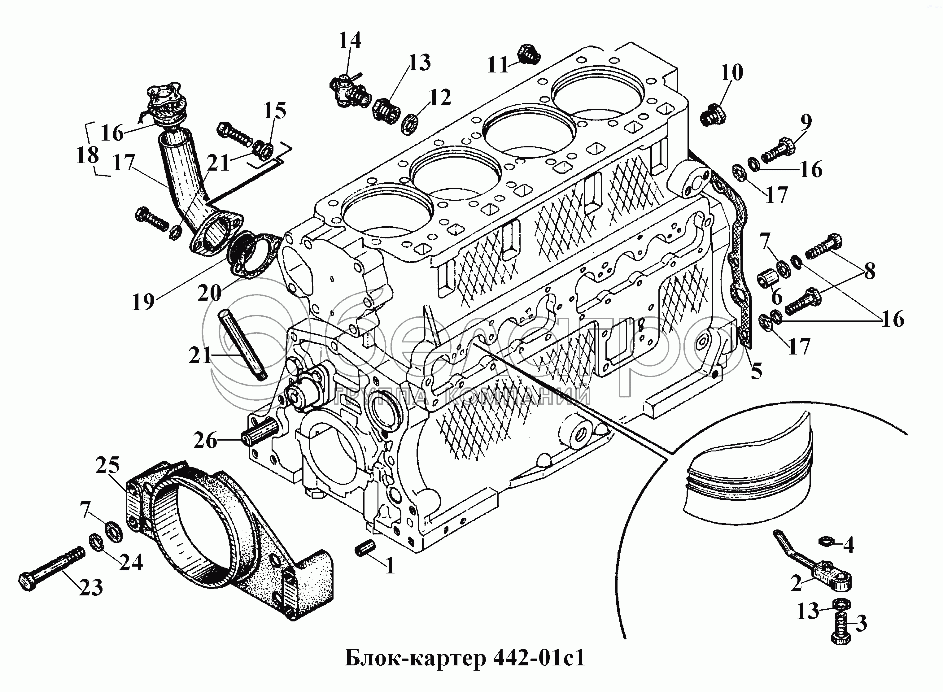 Блок картера 442-01с1 (2)