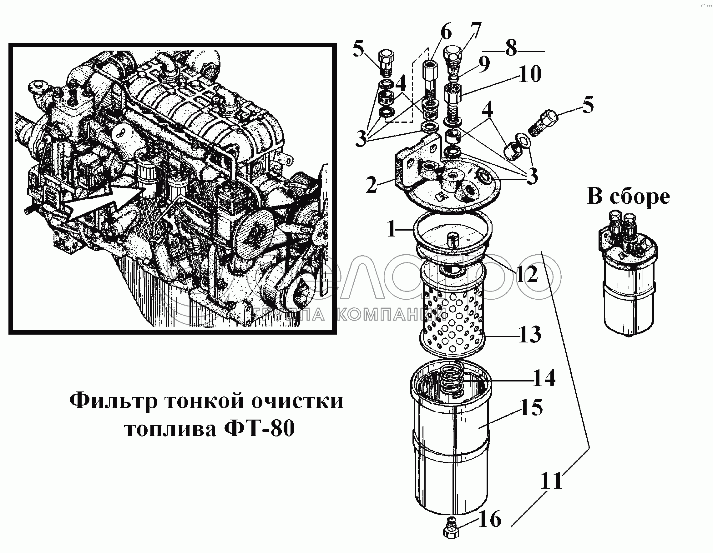 Фільтр тонкого очищення палива ФТ-80