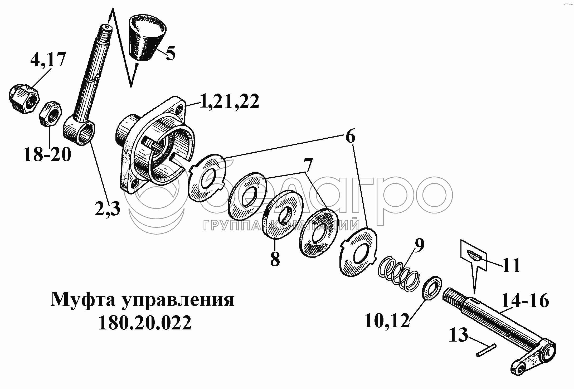 Муфта управління 180.20.022