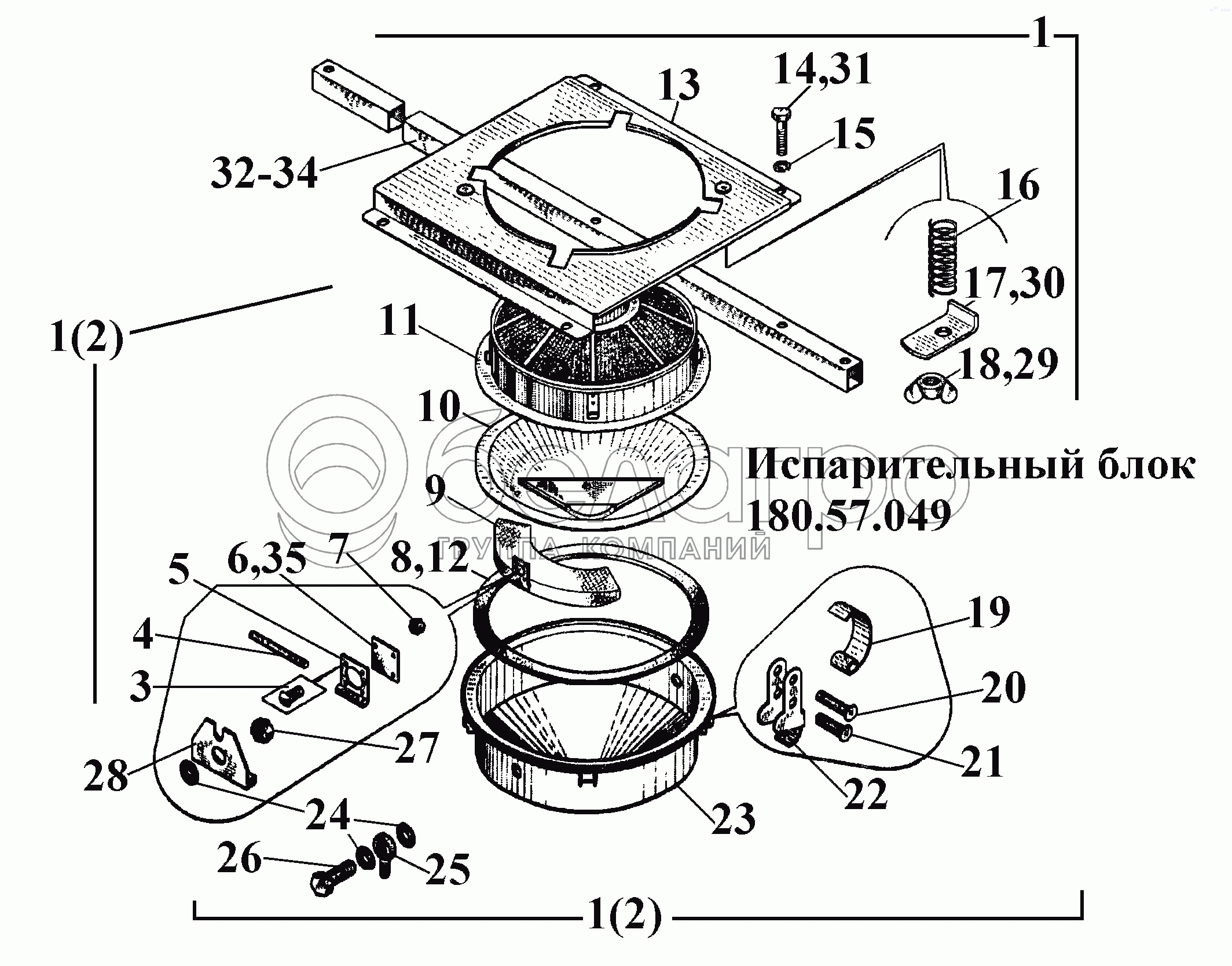 Испарительный блок 180.57.049