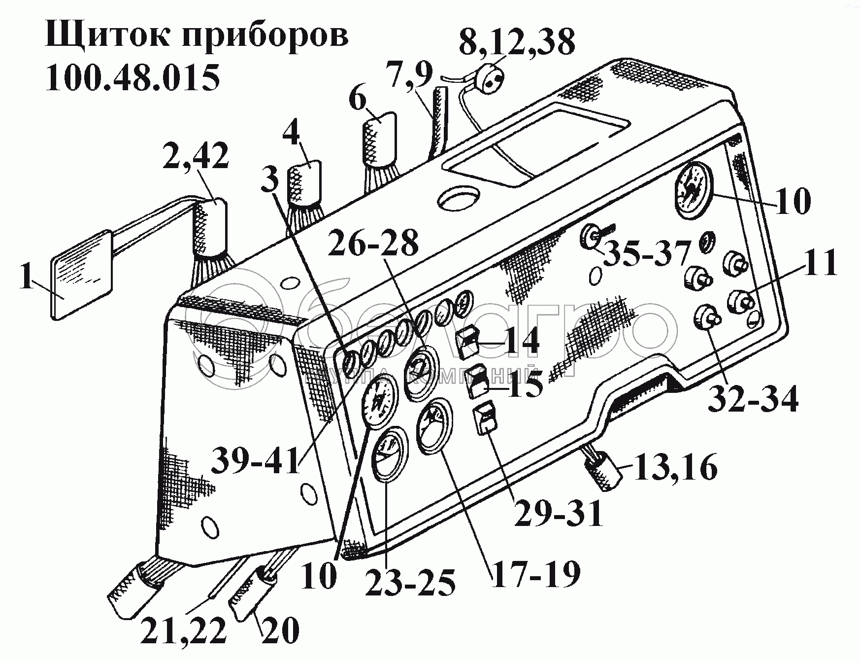 Панель приладів 100.48.015