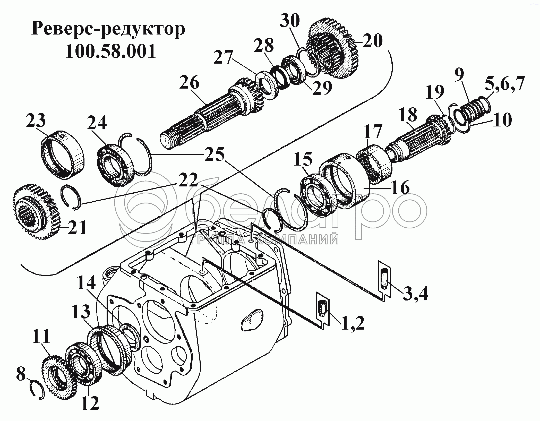 Реверсний редуктор 100.58.001 (2)