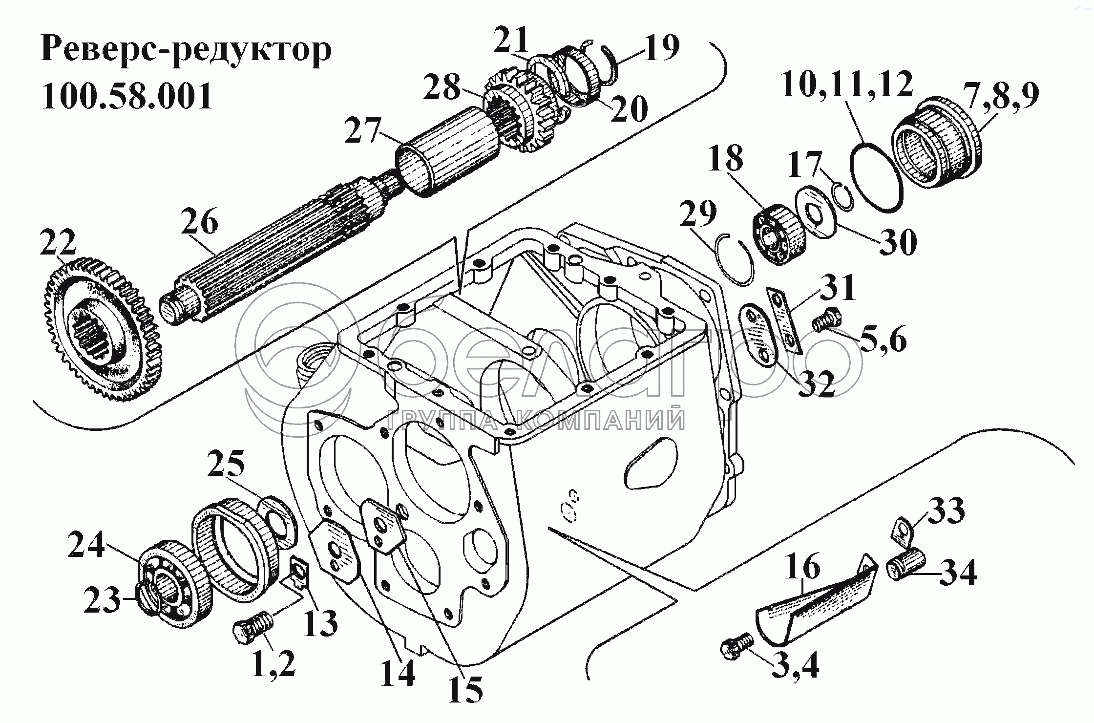 Реверсний редуктор 100.58.001 (4)