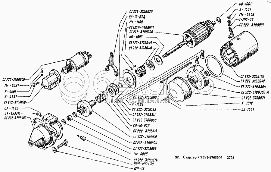 Стартер СТ222 -3708000