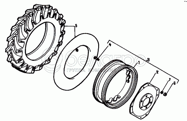 Колесо заднее с шиной 280-711 (10-28)