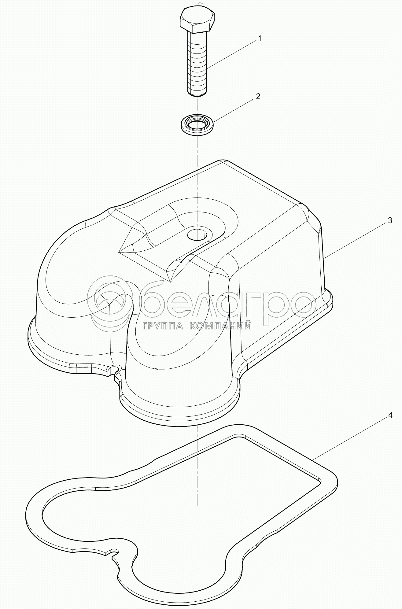В сборе крышка головки блока цилиндров