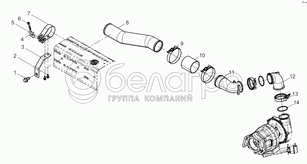 Узел промежуточного охладителя
