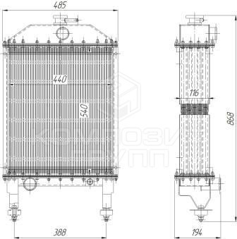 Радіатор МТЗ-1221 5-ти рядний алюмінієвий 1321К.1301015 (Композит Груп) РФ